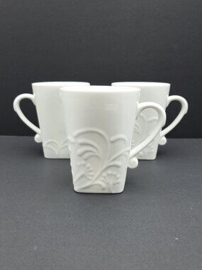 Corelle Cherish Mugs Corelle Boutique Porcelain Embossed Floral Mugs